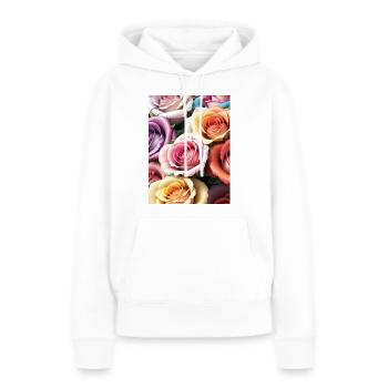 Blumen 41 - Frauen Premium Bio Hoodie - Weiß - Vorne - Julia (174cm)