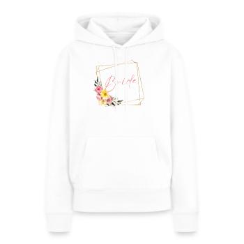 Team Bride! Blumen, personalisierbar - Frauen Premium Bio Hoodie - Weiß - Vorne - Julia (174cm)
