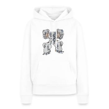 Elefanten zeichnen - Frauen Premium Bio Hoodie - Weiß - Vorne - Julia (174cm)