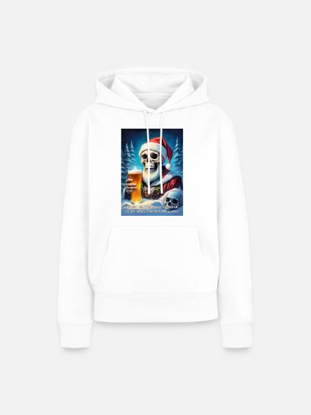 Weihnachten Skull Bier 2.6 - Frauen Premium Bio Hoodie - Weiß