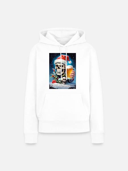 Weihnachten Skull Bier 2.12 - Frauen Premium Bio Hoodie - Weiß