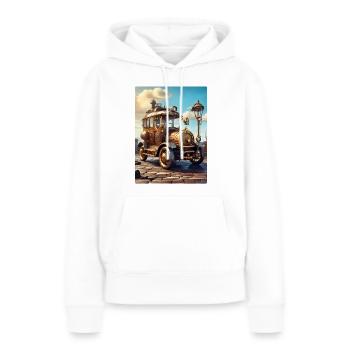 Steampunk Automobile 1.9 - Frauen Premium Bio Hoodie - Weiß - Vorne - Julia (174cm)