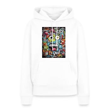 [MB] Panik Face - Frauen Premium Bio Hoodie - Weiß - Vorne - Julia (174cm)