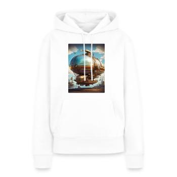 Steampunk Luftschiff 1.4 - Frauen Premium Bio Hoodie - Weiß - Vorne - Julia (174cm)