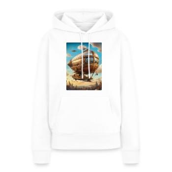 Steampunk Luftschiff 1.7 - Frauen Premium Bio Hoodie - Weiß - Vorne - Julia (174cm)