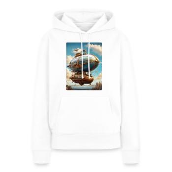 Steampunk Luftschiff 1.10 - Frauen Premium Bio Hoodie - Weiß - Vorne - Julia (174cm)