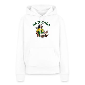 Batucada, joueur de batucada, percussion - Sweat à capuche Premium bio Femme - blanc - Devant - Julia (174cm)