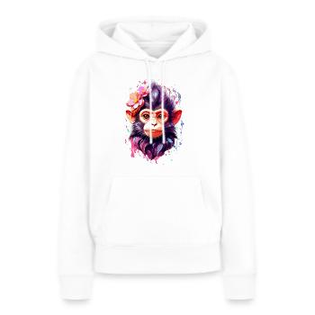 Affe Monkey V1 24 04 - Frauen Premium Bio Hoodie - Weiß - Vorne - Julia (174cm)