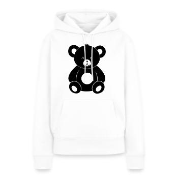 Ours en peluche - Sweat à capuche Premium bio Femme - blanc - Devant - Julia (174cm)