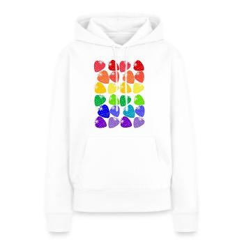 rainbow strawberries - Frauen Premium Bio Hoodie - Weiß - Vorne - Julia (174cm)