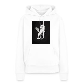 Delphin liest Zeitung auf der Toilette - Frauen Premium Bio Hoodie - Weiß - Vorne - Julia (174cm)