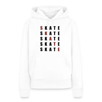 Skate Motifs Skateboard - Sweat à capuche Premium bio Femme - blanc - Devant - Julia (174cm)