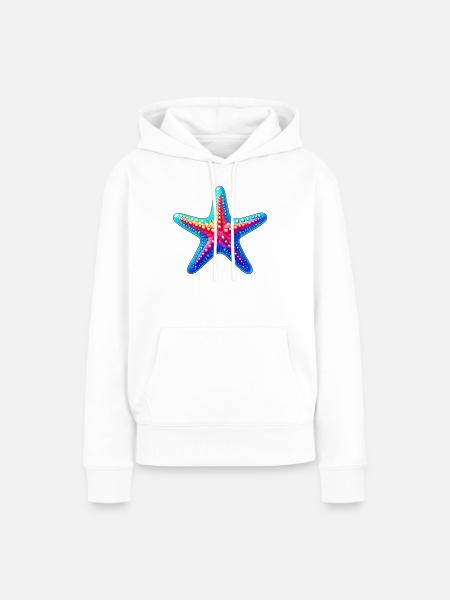Seestern - Frauen Premium Bio Hoodie - Weiß
