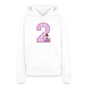 Zahl 2 - Frauen Premium Bio Hoodie - Weiß - Vorne - Julia (174cm)