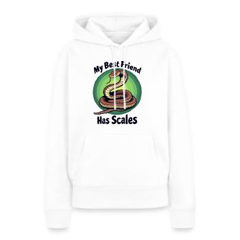 Mein bester Freund hat Schuppen Schlangenliebhaber - Frauen Premium Bio Hoodie - Weiß - Vorne - Julia (174cm)