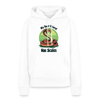 Mein bester Freund hat Schuppen Schlangenliebhaber - Frauen Premium Bio Hoodie - Weiß - Vorne - Julia (174cm)