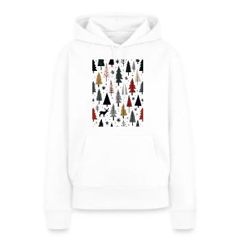 Skandinavische Weihnachtselemente und Winterbäume - Frauen Premium Bio Hoodie - Weiß - Vorne - Julia (174cm)