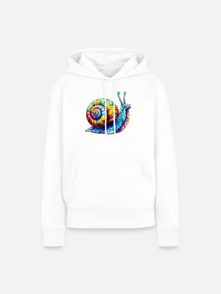 Schnecke - Frauen Premium Bio Hoodie - Weiß