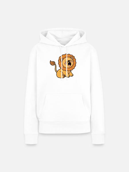 Löwe - Frauen Premium Bio Hoodie - Weiß