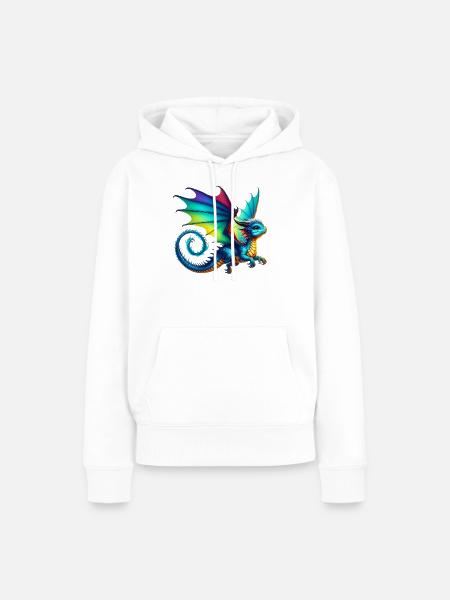 Drache - Frauen Premium Bio Hoodie - Weiß