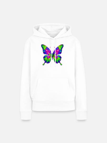 Schmetterling - Frauen Premium Bio Hoodie - Weiß