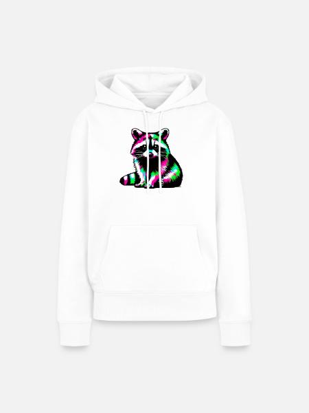 Waschbär - Frauen Premium Bio Hoodie - Weiß