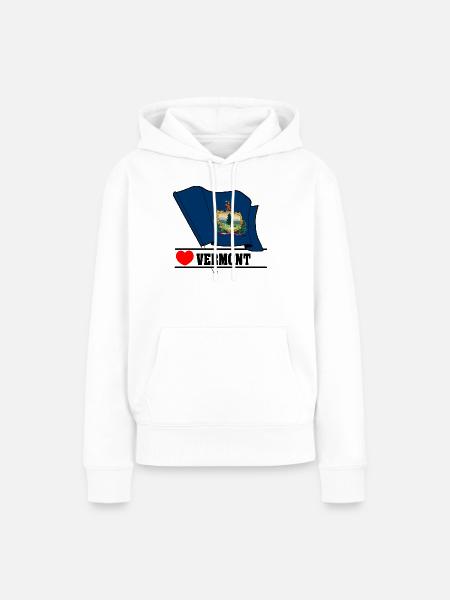 Flagge Vermont Herz VERMONT - Frauen Premium Bio Hoodie - Weiß