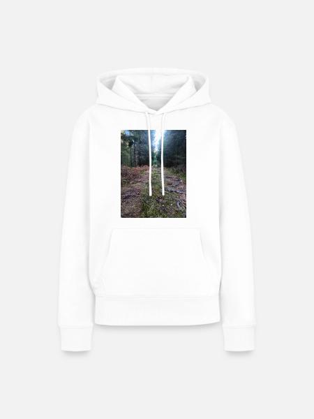 Waldweg - Frauen Premium Bio Hoodie - Weiß