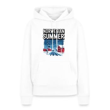Norwegischer Sommer - Frauen Premium Bio Hoodie - Weiß - Vorne - Julia (174cm)