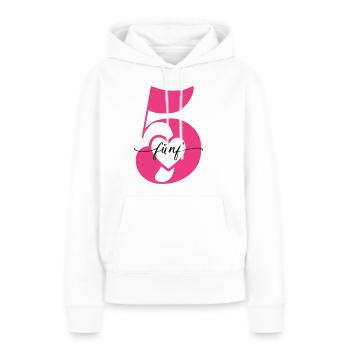 Ziffer Fünf 5 mit Herz - Frauen Premium Bio Hoodie - Weiß - Vorne - Julia (174cm)