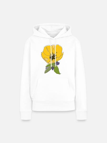 Tulpe mit Veilchen - Frauen Premium Bio Hoodie - Weiß