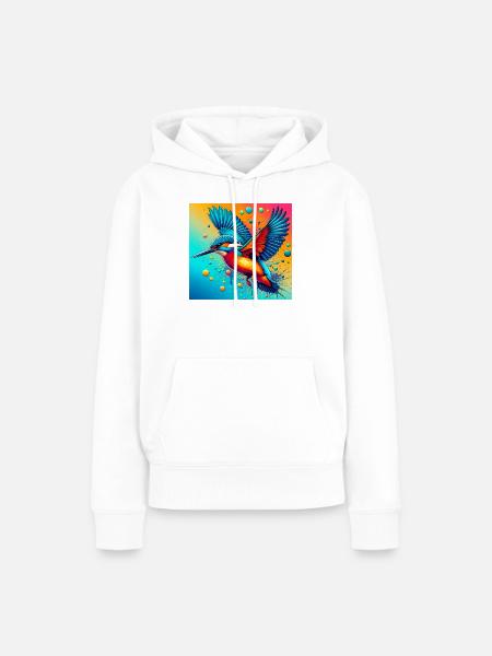 Eisvogel - Frauen Premium Bio Hoodie - Weiß