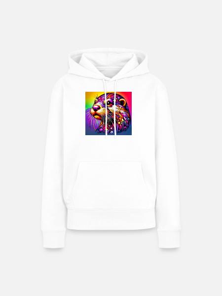 Otter - Frauen Premium Bio Hoodie - Weiß