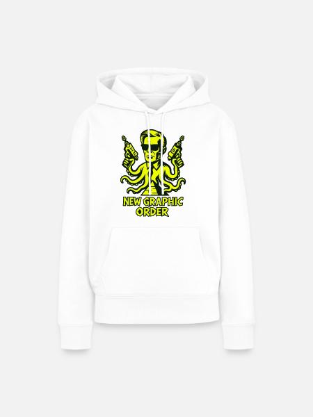 NGO Agent mit Tentakeln - Frauen Premium Bio Hoodie - Weiß