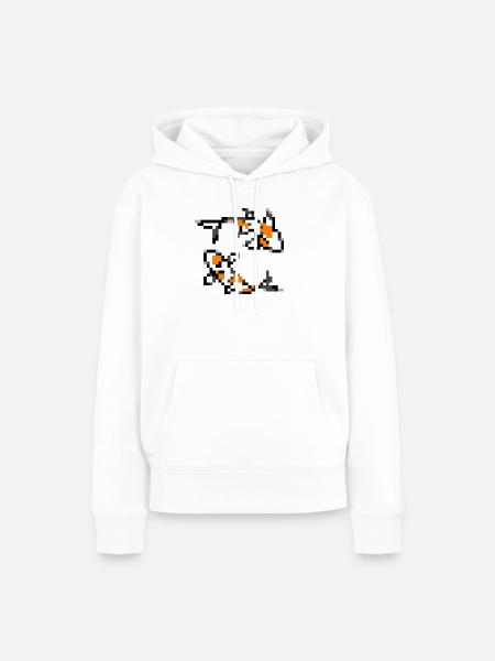 Pixelart Koi - Frauen Premium Bio Hoodie - Weiß