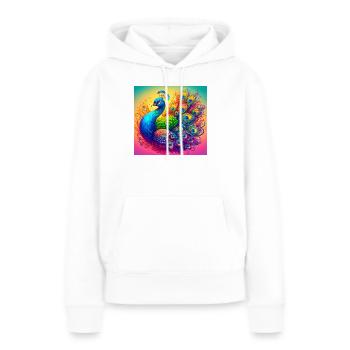 Pfau - Frauen Premium Bio Hoodie - Weiß - Vorne - Julia (174cm)
