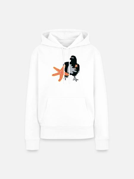 Ninja-Huhn - Frauen Premium Bio Hoodie - Weiß