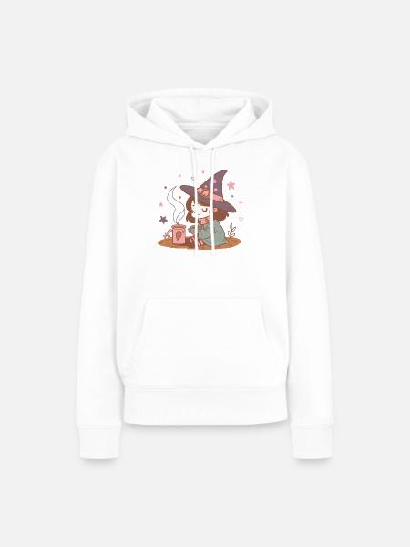Pastell-Tee-Hexe - Frauen Premium Bio Hoodie - Weiß