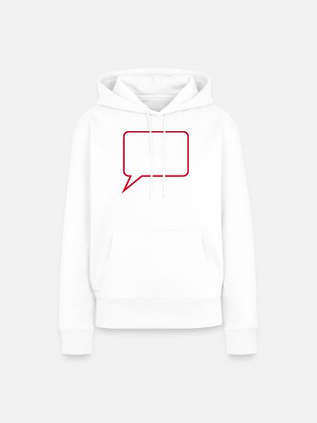 Sprechblase_Comic_rot2 - Frauen Premium Bio Hoodie - Weiß