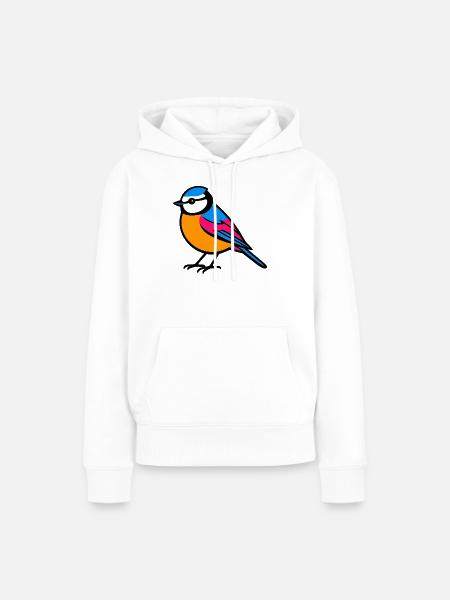 Blue Flat Design Minimalistisch - Frauen Premium Bio Hoodie - Weiß