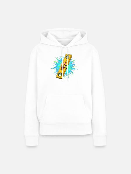 Wütendes Levelwerkzeug mit Explosion - Frauen Premium Bio Hoodie - Weiß