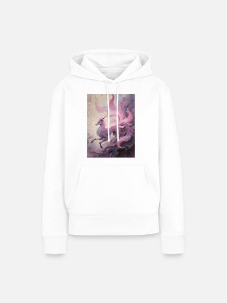 Die Seidenpuppe: Neunschwänziger Fuchs - Frauen Premium Bio Hoodie - Weiß