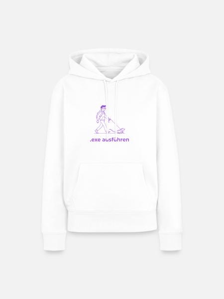 Admin Exe Ausführen lila - Frauen Premium Bio Hoodie - Weiß