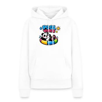 Ambiance piscine Panda Relax - Sweat à capuche Premium bio Femme - blanc - Devant - Julia (174cm)