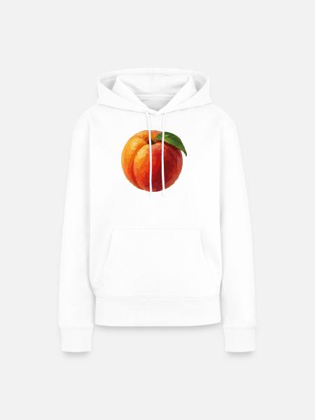 Pfirsich PopArt Illustration - Frauen Premium Bio Hoodie - Weiß