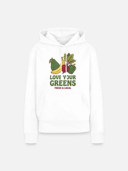 Liebe dein Gemüse Frisch Lokal - Frauen Premium Bio Hoodie - Weiß