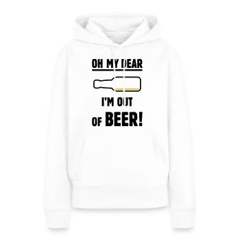 Oh mon cher – je n’ai plus de bière ! (Ale Lager / POS 2C) - Sweat à capuche Premium bio Femme - blanc - Devant - Julia (174cm)