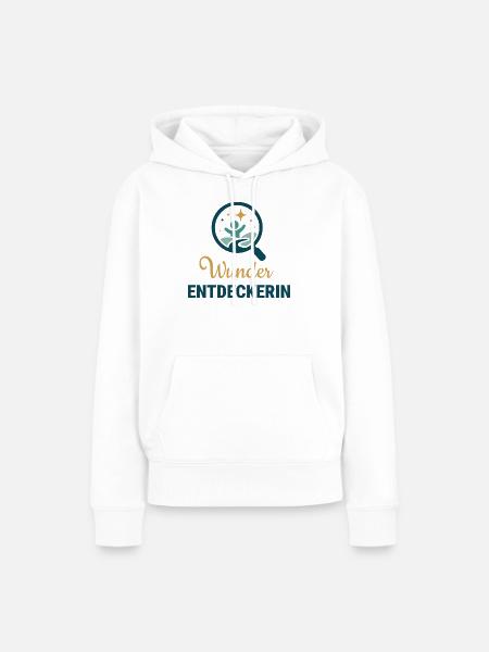 Wunder Entdeckerin - Frauen Premium Bio Hoodie - Weiß