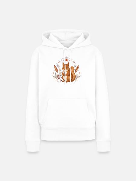 Eichhörnchen Boho - Frauen Premium Bio Hoodie - Weiß