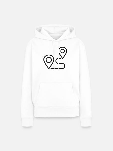GPS-Routen-Navigationslinien-Symbol - Frauen Premium Bio Hoodie - Weiß